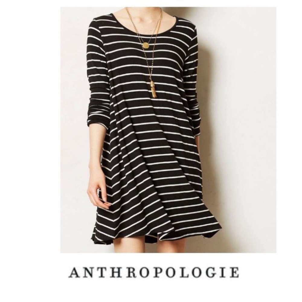 🖤ANTHROPOLOGIE LONG SLEEVE STRIP DRESS🖤
